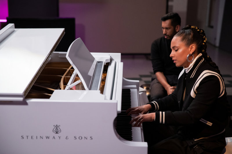 Alicia Keys and Hrishikesh Hirway in Netflix's adaptation of the podcast, 'Song Exploder.'