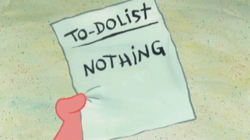 patrick checking off his to-do list