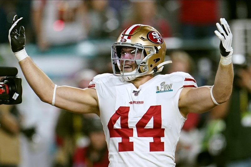 Kyle Juszczyk '13 became the first Harvard player to ever score a touchdown in the Super Bowl with his 15-yard receiving score in Super Bowl LIV for the San Francisco 49ers.