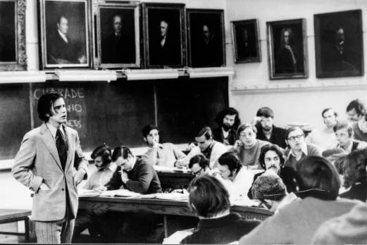 Duncan Kennedy teaches a class at Harvard Law School.