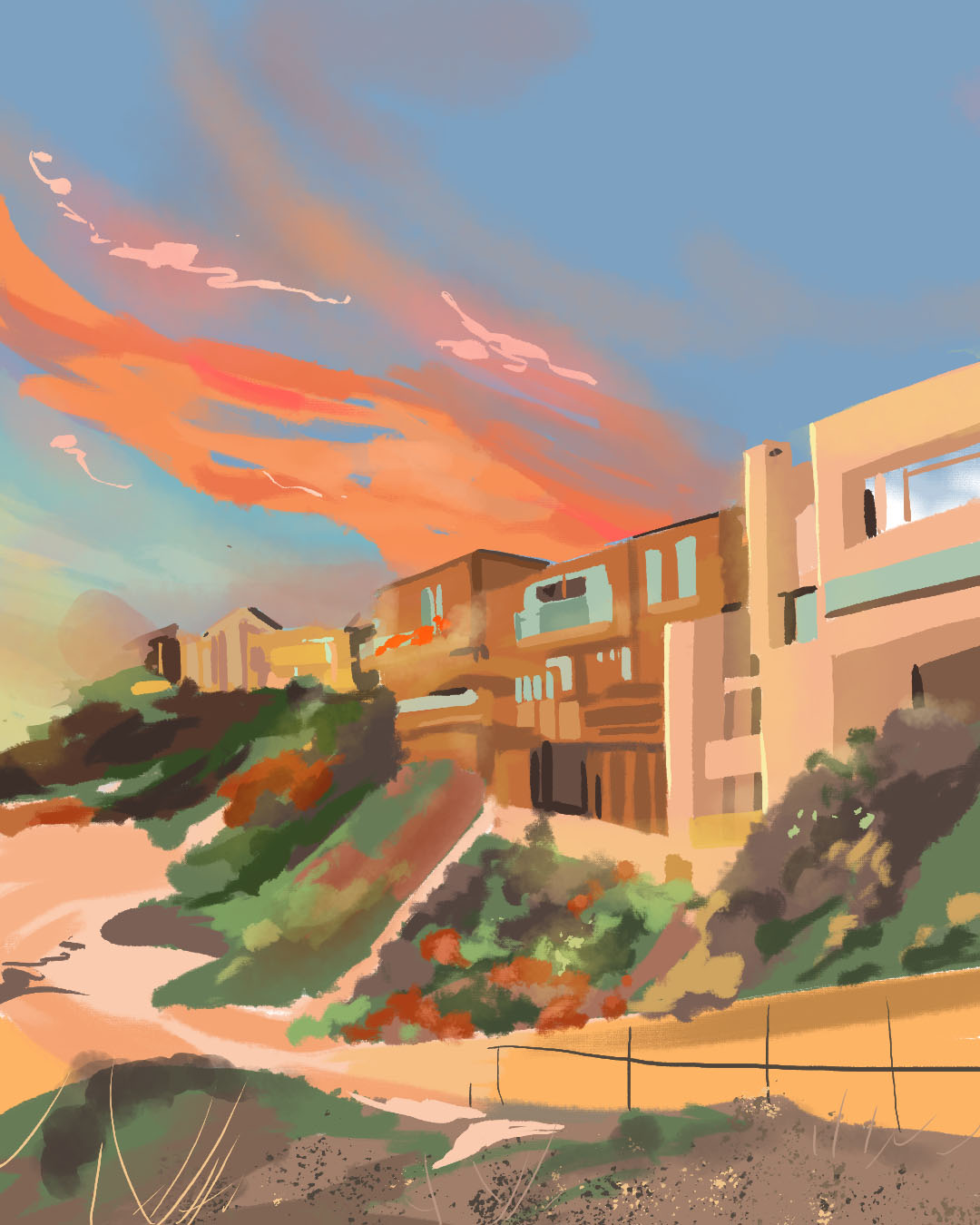 Digital illustration, 1080 x 1350 pixels. A study of color and mood.