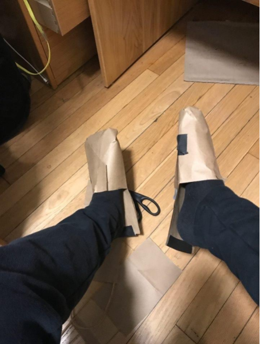 Some beautiful slippers handcrafted by Justin Z. Hu '24.