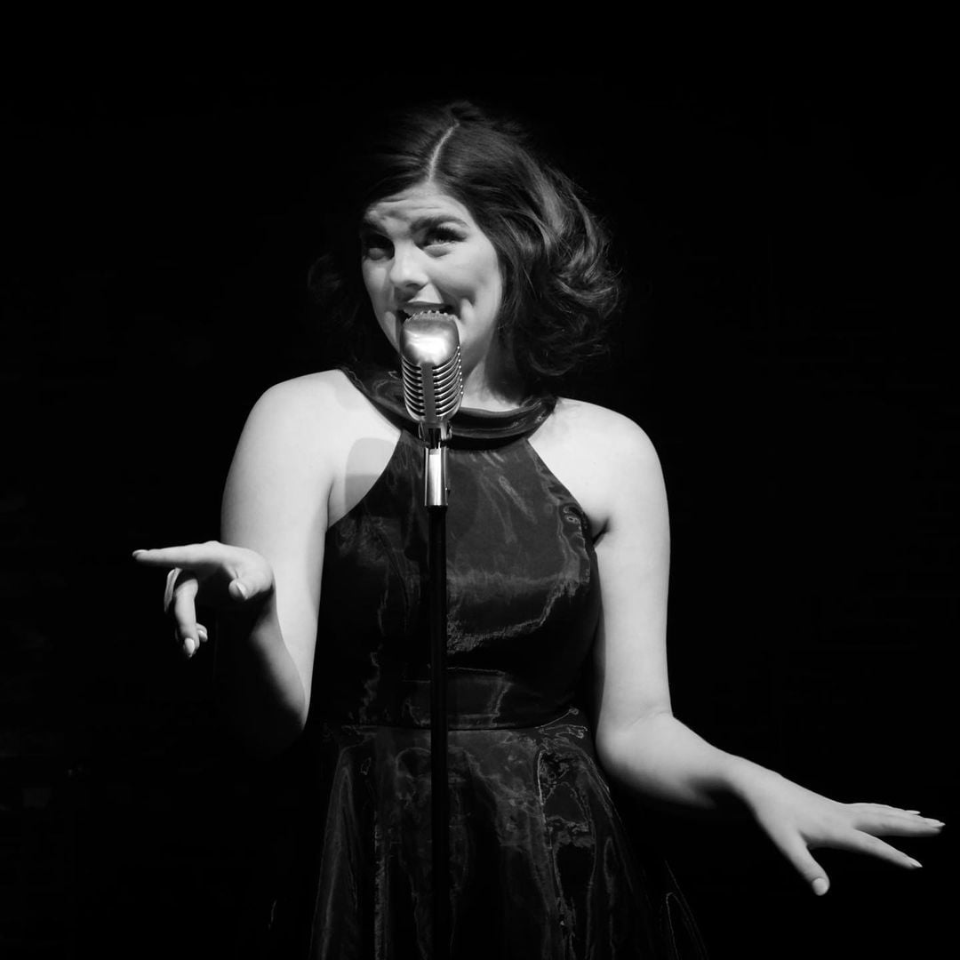 Elle Shaheen stars in her senior thesis production, "Recorded Live: The Great American Family Jukebox Cabaret."