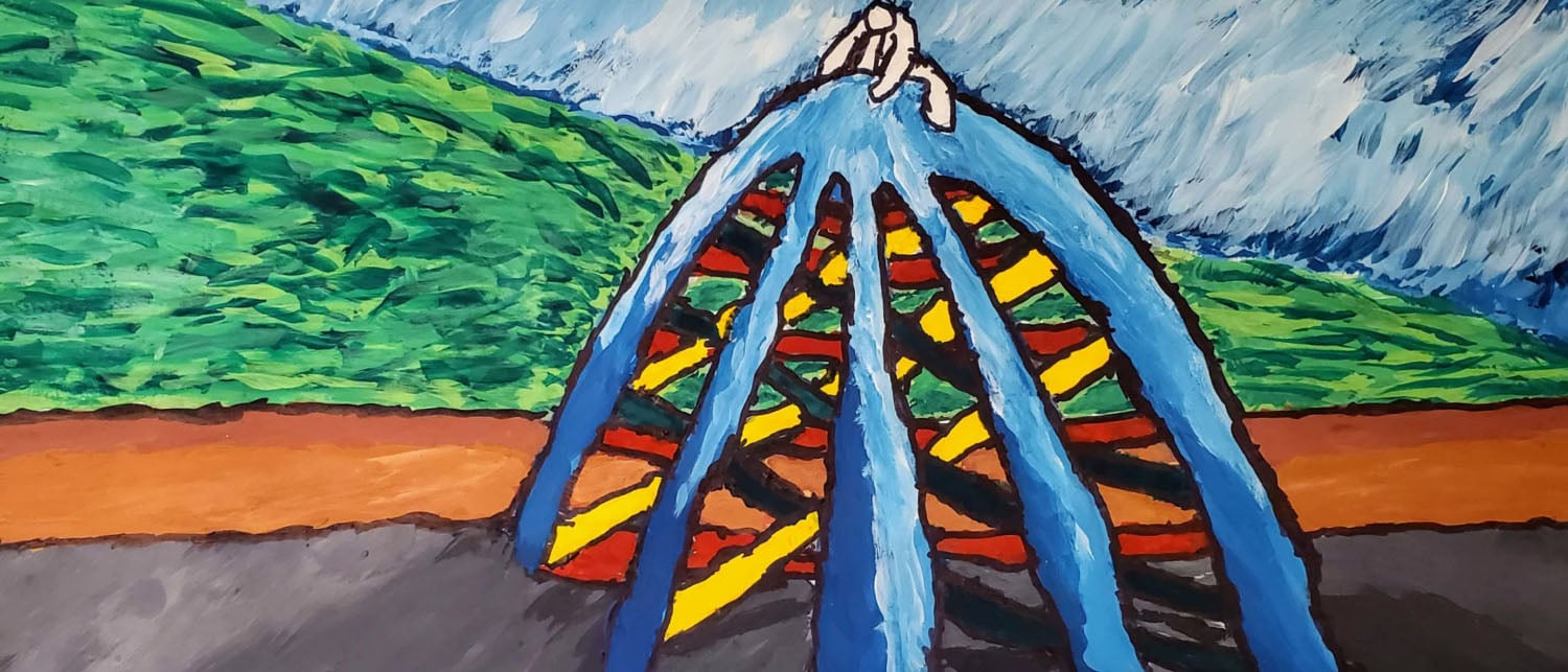 Christina M. Tedesco made "Jungle Gym" with Sharpie and gouache as part of her body of work called "The Playground Project."