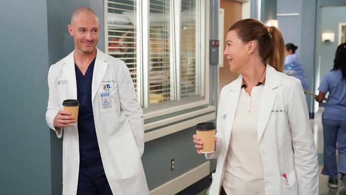 Ellen Pompeo and Richard Flood in "Grey's Anatomy."