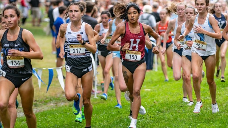 Junior Isabell Sagar, pictured above earlier in the season, finished third overall in the Ivy League Heptagonal Championship with a time of 20:31.8. Sagar's individual effort was one of many that helped power the Crimson women to 37 points and the team first-place finish.