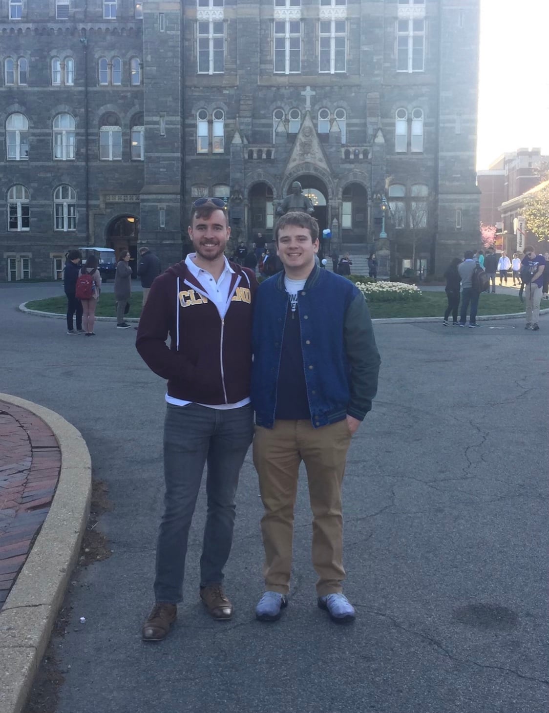 The writer and his brother at Georgetown University.