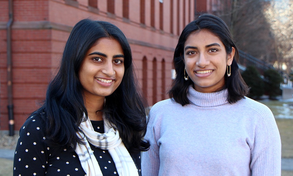 Nidhi Patel ’22, left, and Marissa G. Sumathipala ’22, were selected as Gates Scholars earlier this month.