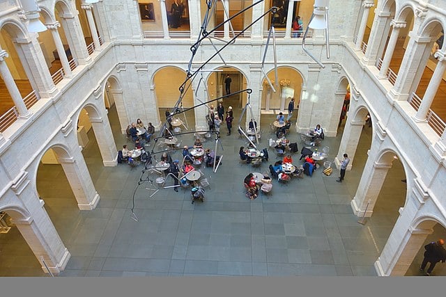 Interior view of the Harvard Art Museums.