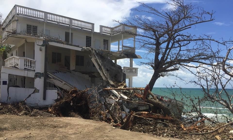 Home in Rincón, Puerto Rico destroyed by Hurricane Maria.