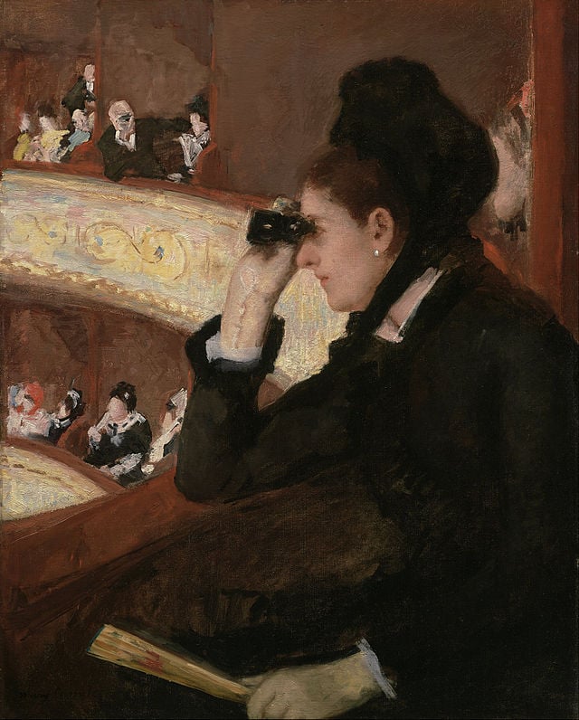 "In the Loge" by Mary Cassatt (1878)