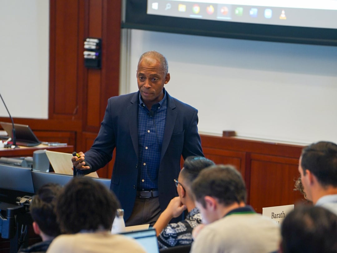 Kennedy School professor Khalil G. Muhammad teaches his course, "Race and Racism in the Making of the United States as a Global Power."