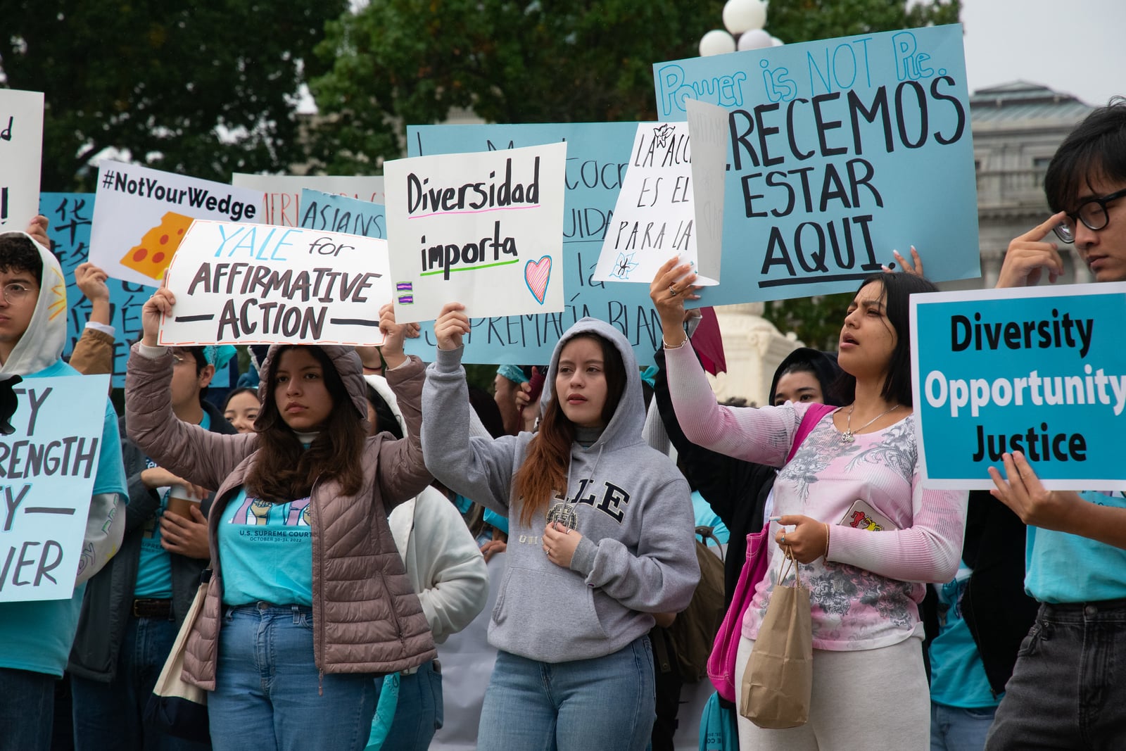 Students from around the country traveled to Washington to rally for affirmative action in front of the Supreme Court.