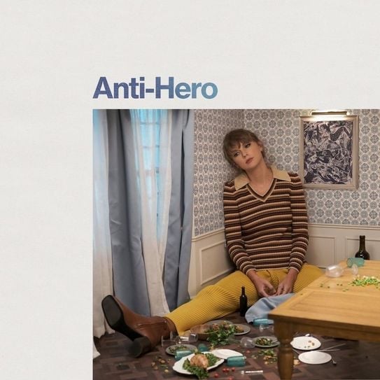 Cover art for Taylor Swift's "Anti-Hero" from "Midnights" album.