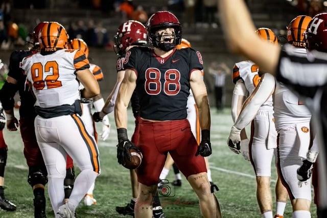 Tyler Neville in a matchup against Princeton on Oct. 21, 2022 on Fan Appreciation Night. Harvard ultimately fell 10-37.