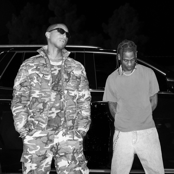 Single cover art for Pharrell Williams and Travis Scott's "Down in Atlanta."