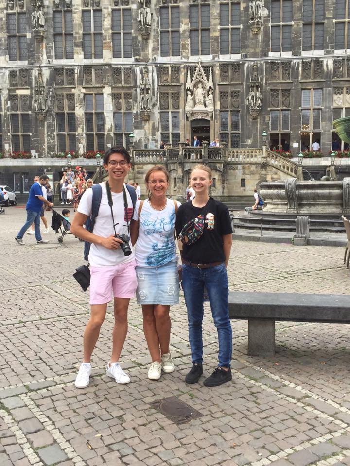 The author and his host mother during his exchange year, in Aachen, Germany.