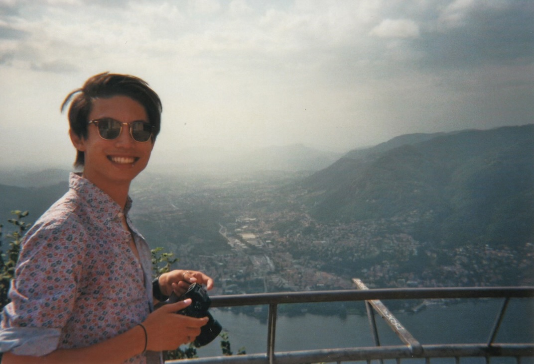 The author and his camera in the Italian Alps, summer 2021. Shot on film.