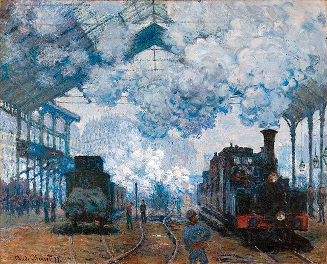 "Gare Saint-Lazare: Arrival of a Train" by Claude Monet.