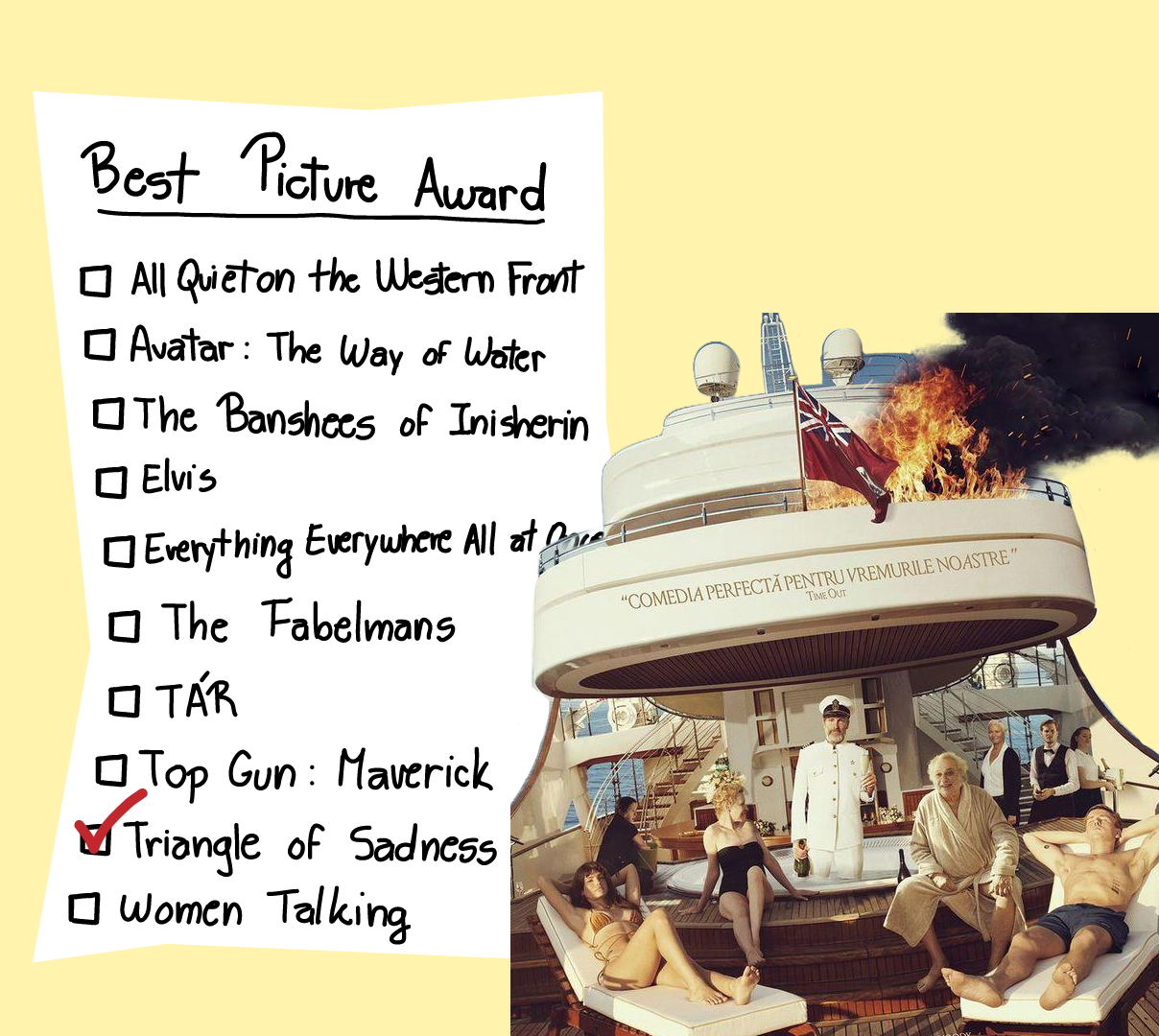 This writer casts their Best Picture ballot for "Triangle of Sadness"