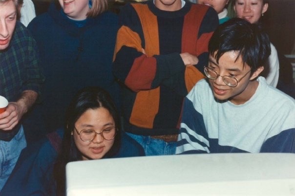 Lee and fellow journalist Sewell Chan during their college days.