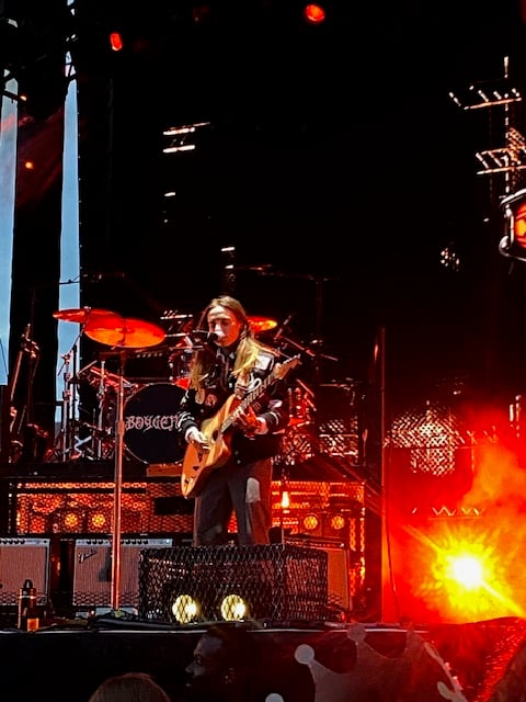 Baker led the pack with filthy, burning sections of shredding in a musical tribute to classic hair metal.