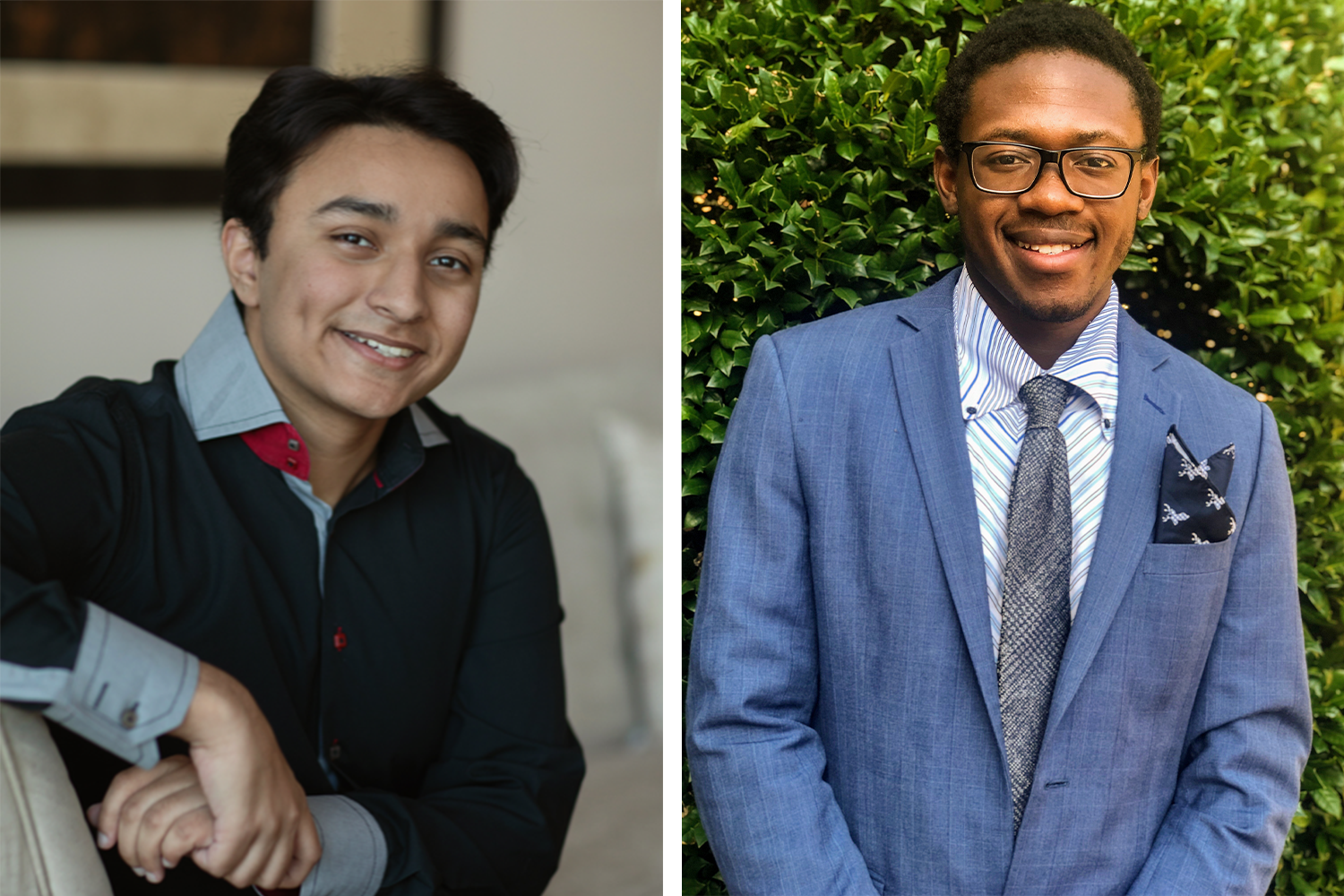 Fez S. Zafar ’24, left, and Chibuikem C. “Chuby” Uche ’24 were announced as First and Second Marshal, respectively, for the Class of 2024 Friday.