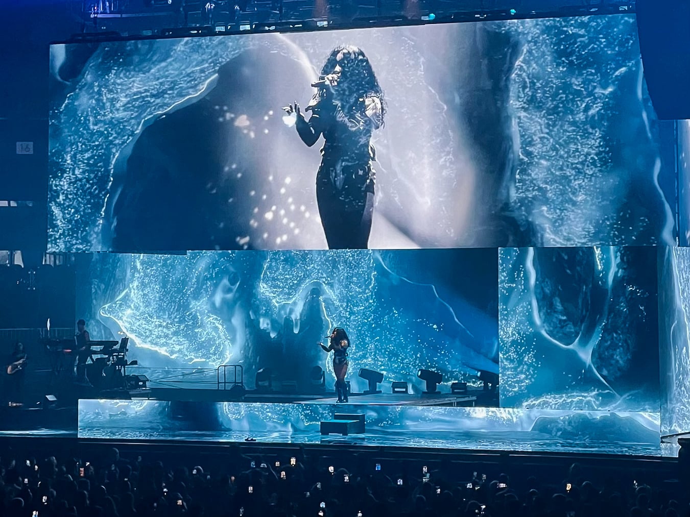 SZA onstage at TD Garden on Sep 30, 2023