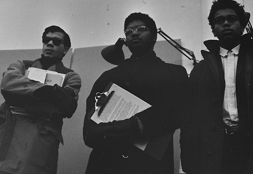 Charles J. Hamilton Jr. ’69 in 1969. “In many cases,” wrote Hamilton in an October 1967 Crimson Supplement, “blacks are leaving behind their token presence in other undergraduate organizations for the sense of unity and expression found in an all-Black organization.”