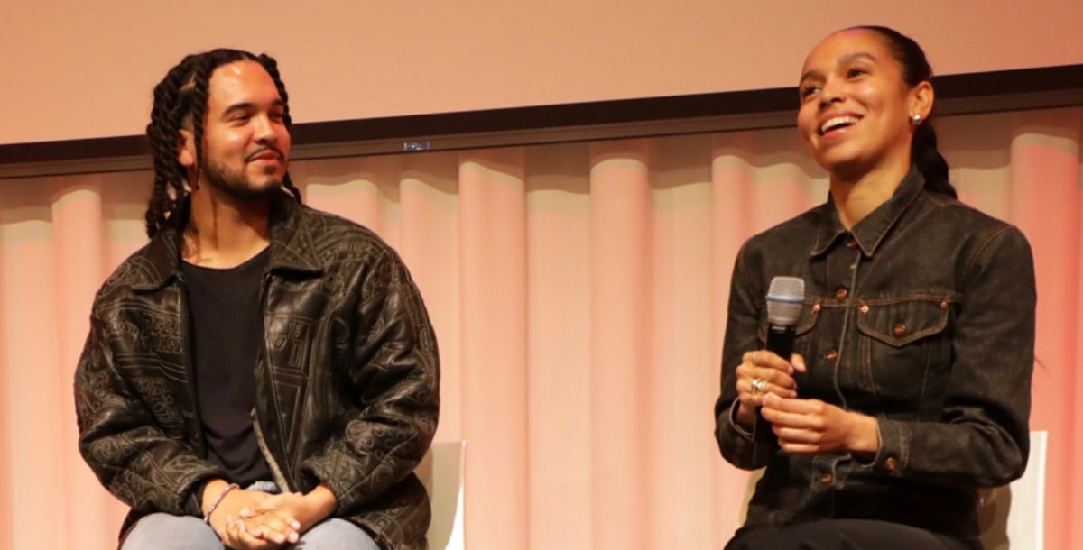 Ruby and Joseph Elmhirst speaking at "Ritual Imaginations" on Nov. 9 at the Harvard ArtLab.