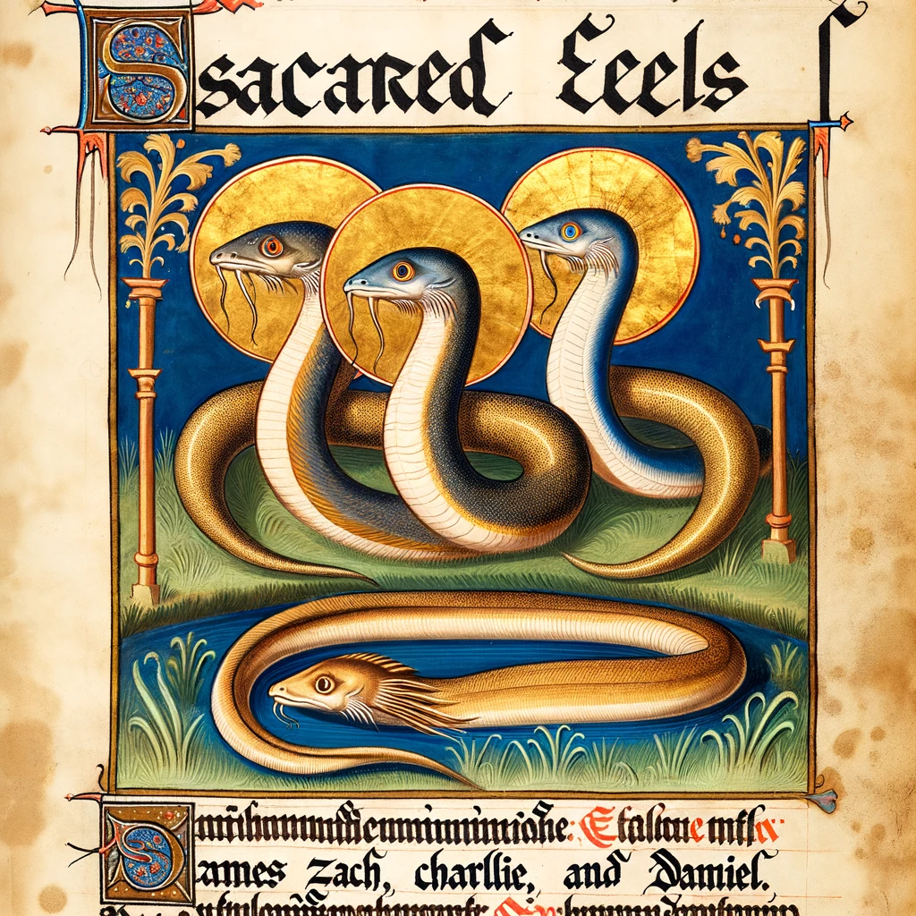 The three Sacred EALs on a page of a medieval manuscript of the Book of Ecclealsiastes. St. George of Santos Abbey, c. 1280.