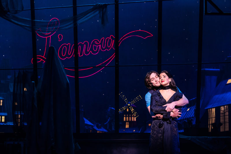 Conor Ryan and Courtney Reed in "Moulin Rouge!" at the Citizens Bank Opera House in Boston.