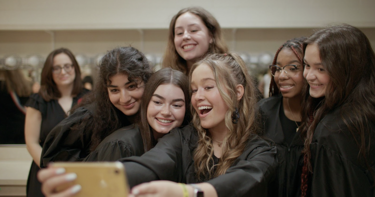 Brooke Taylor and additional "Girls State" participants in Apple TV's new documentary, directed by Amanda McBaine and Jesse Moss.