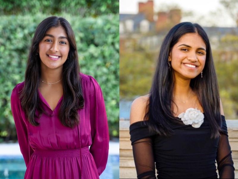 Uzma A. Issa ’25, left, and Srija Vem ’25 were elected as the First and Second Marshals, respectively, of the Class of 2025.