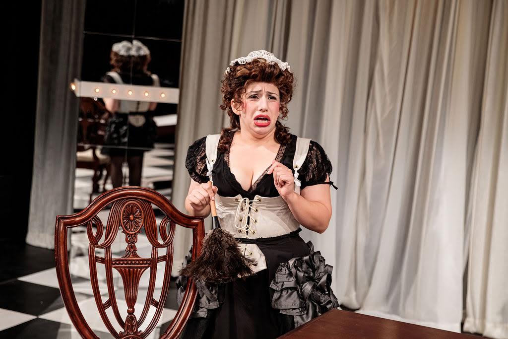 Lauren Elias in the Hub Theatre Company of Boston’s “Tartuffe” at the BCA Plaza Theatre.