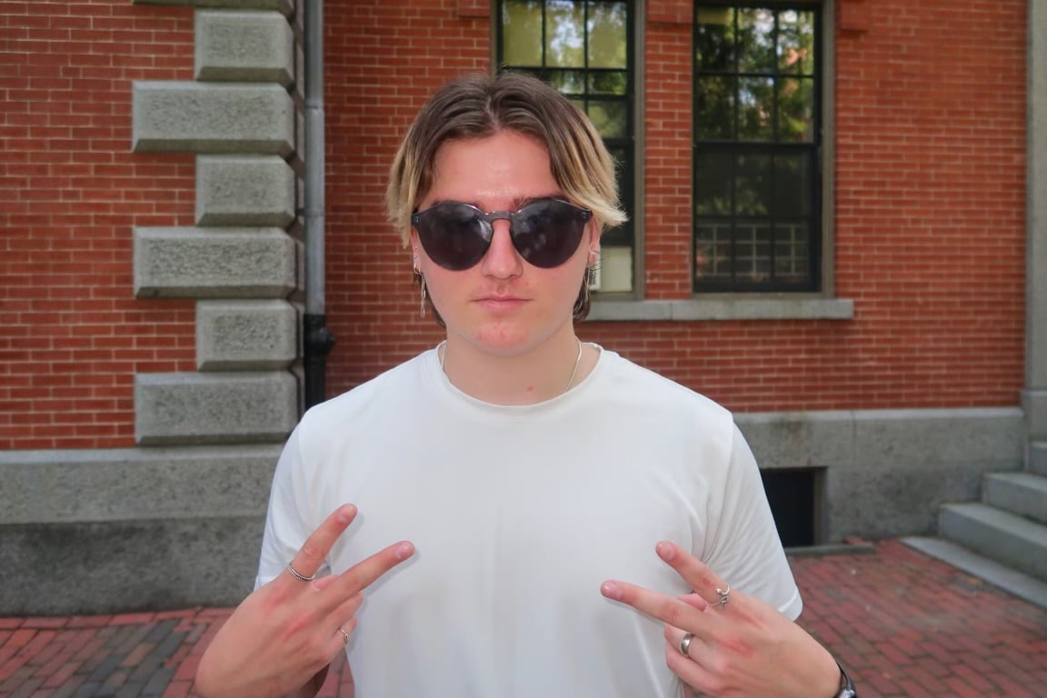Lakota Tolloak in Harvard Yard.