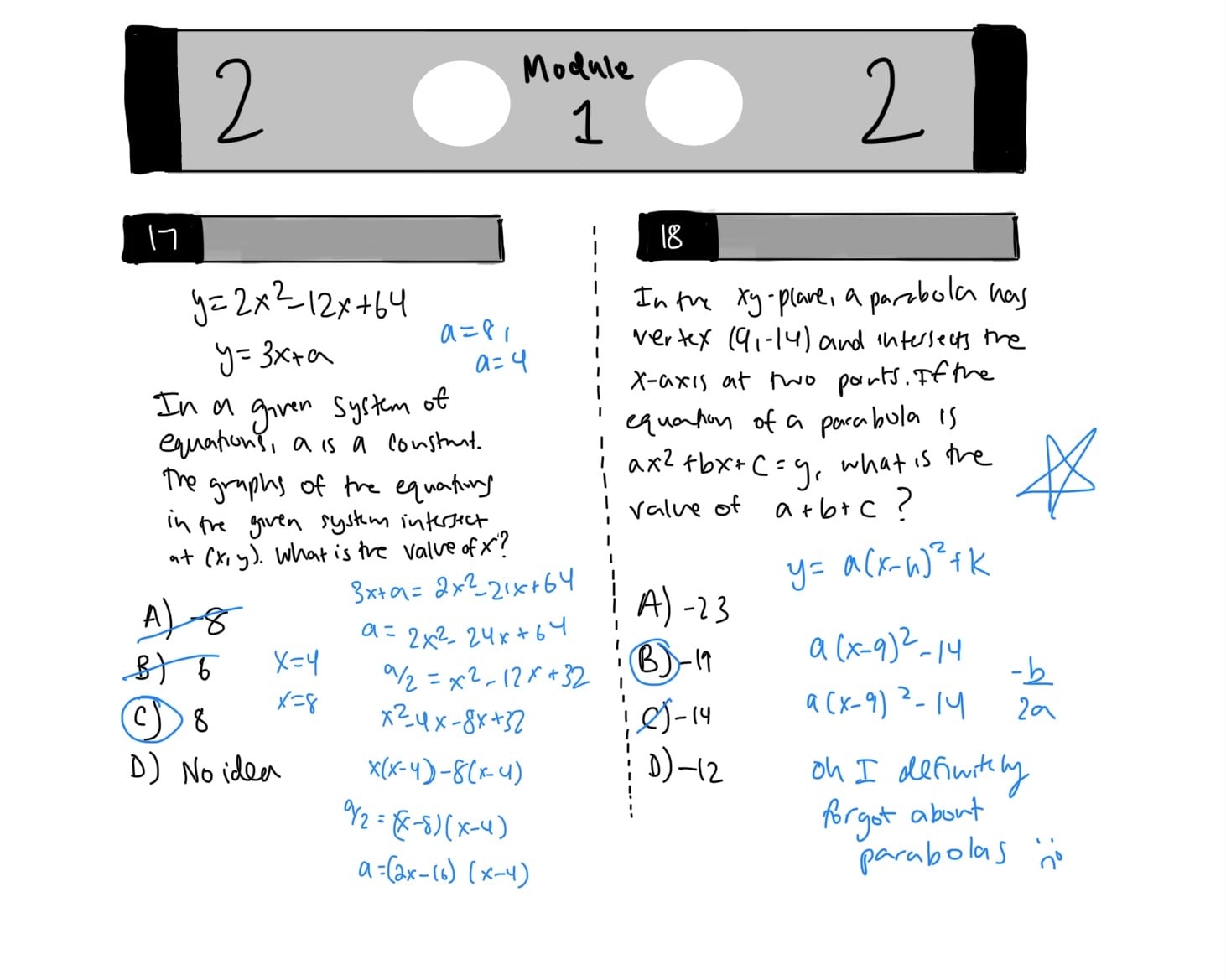 My sheer disbelief that I forgot about parabolas.