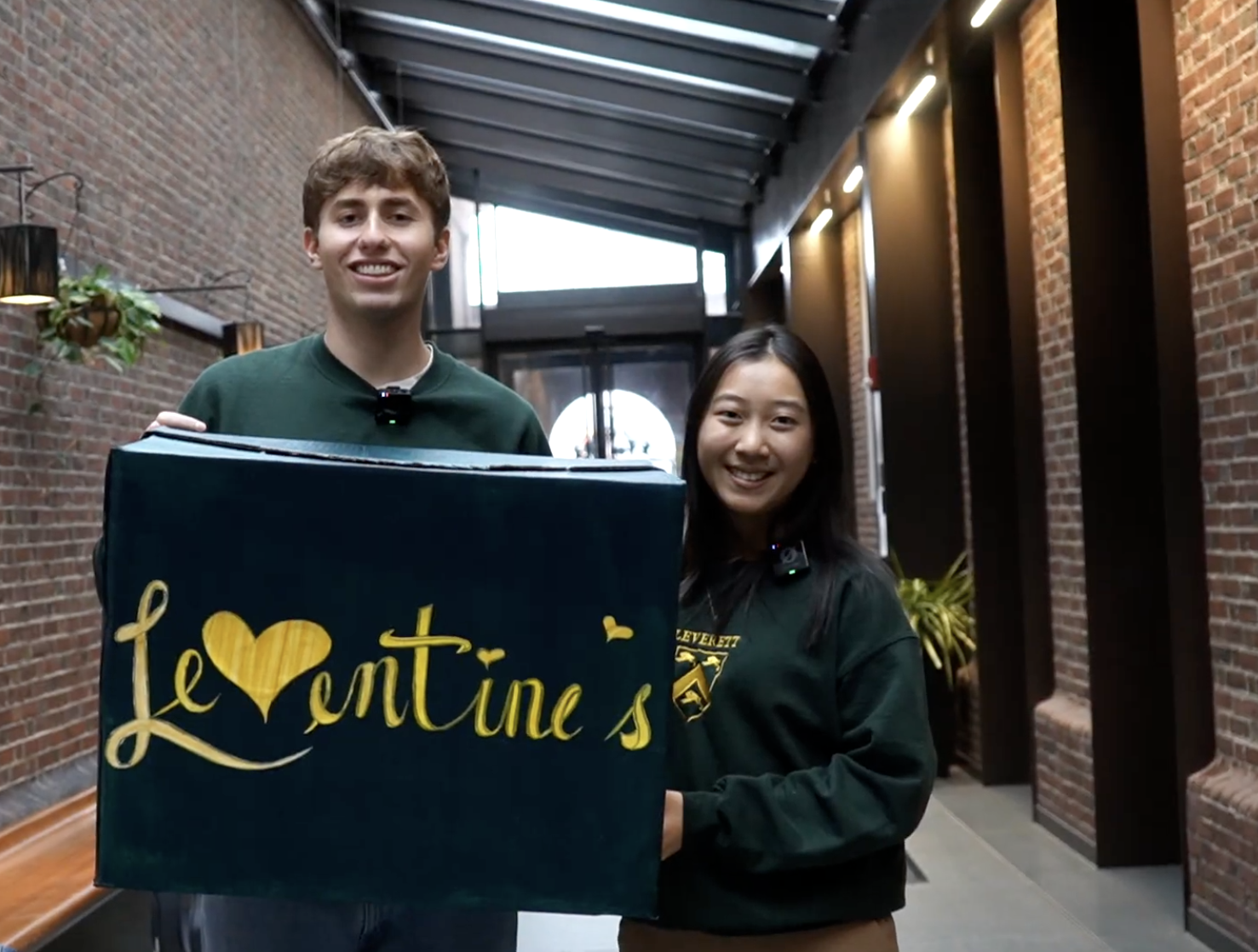 Lev HoCo chairs with a Leventine's box filled with cute messages