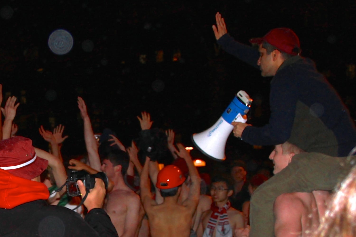 When students held a 2014 Black Lives Matter protest at the same time as their peers assembled for the annual pre-finals naked run known as Primal Scream, Khurana climbed on the shoulders of a semi-clothed student to calm the two groups down.