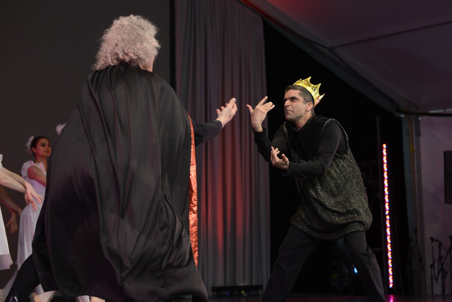 Khurana acts with Psychology professor Steven A. Pinker in a 2015 satire of Tchaikovsky’s ‘Swan Lake,’ organized by the Hasty Pudding Theatricals.