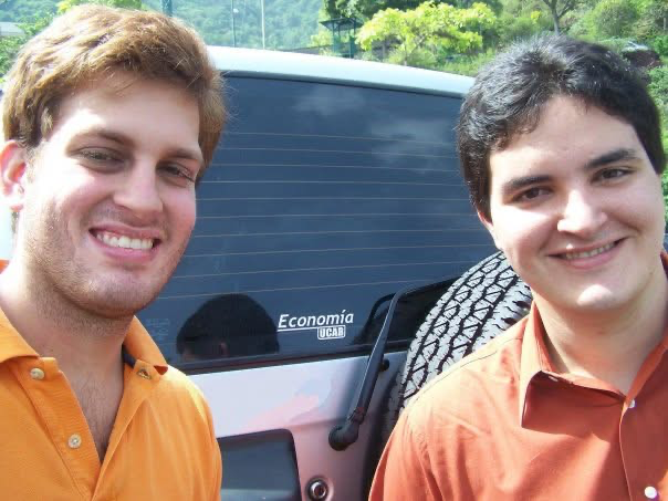 Jesus Gorrín and José R. Morales-Arilla in 2007. As an undergraduate studying economics at the Universidad Católica Andrés Bello, Morales-Arilla ran for student representative.