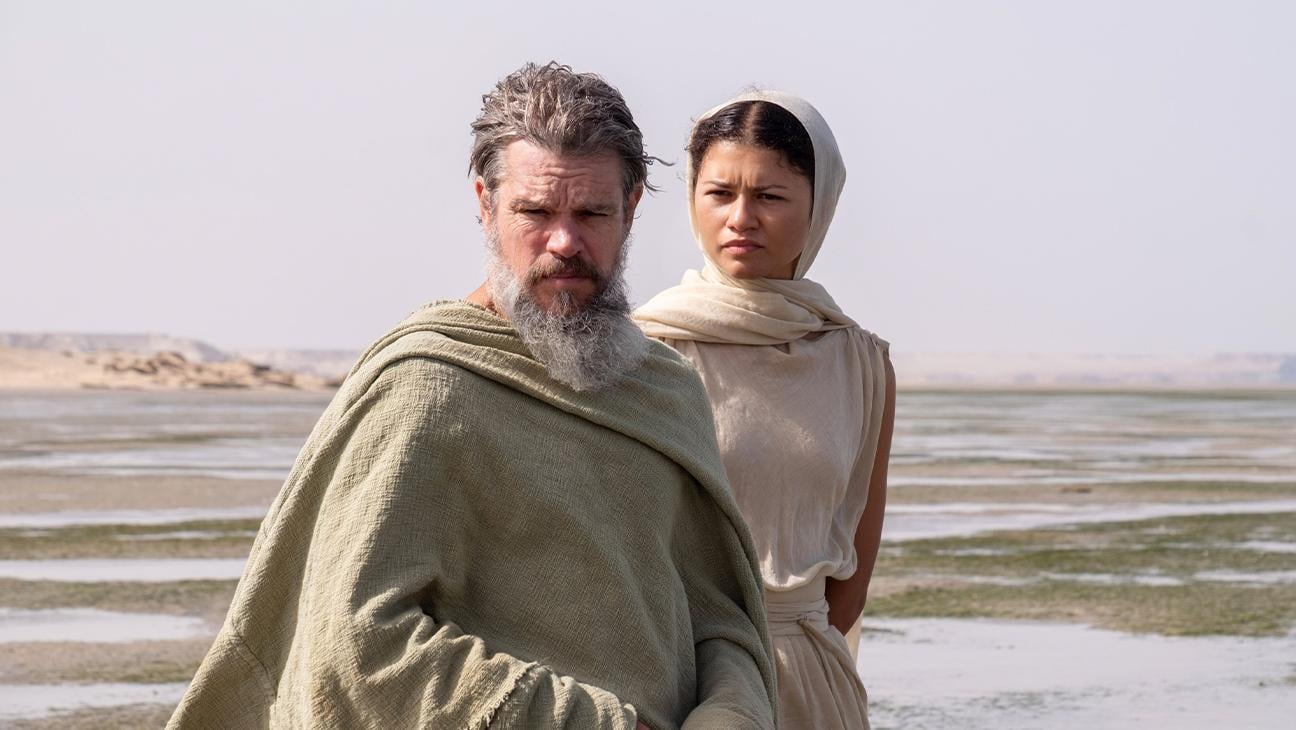 Matt Damon and Zendaya in "The Odyssey."