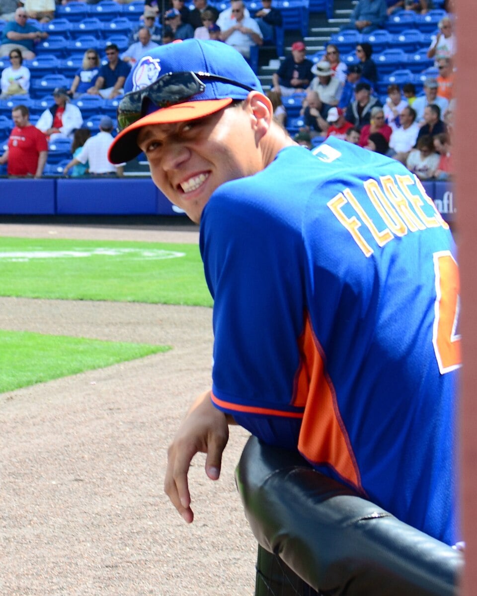 Wilmer Flores at Mets spring training in Port St. Lucie, Florida, 2014. From Flickr account @slgckgc.