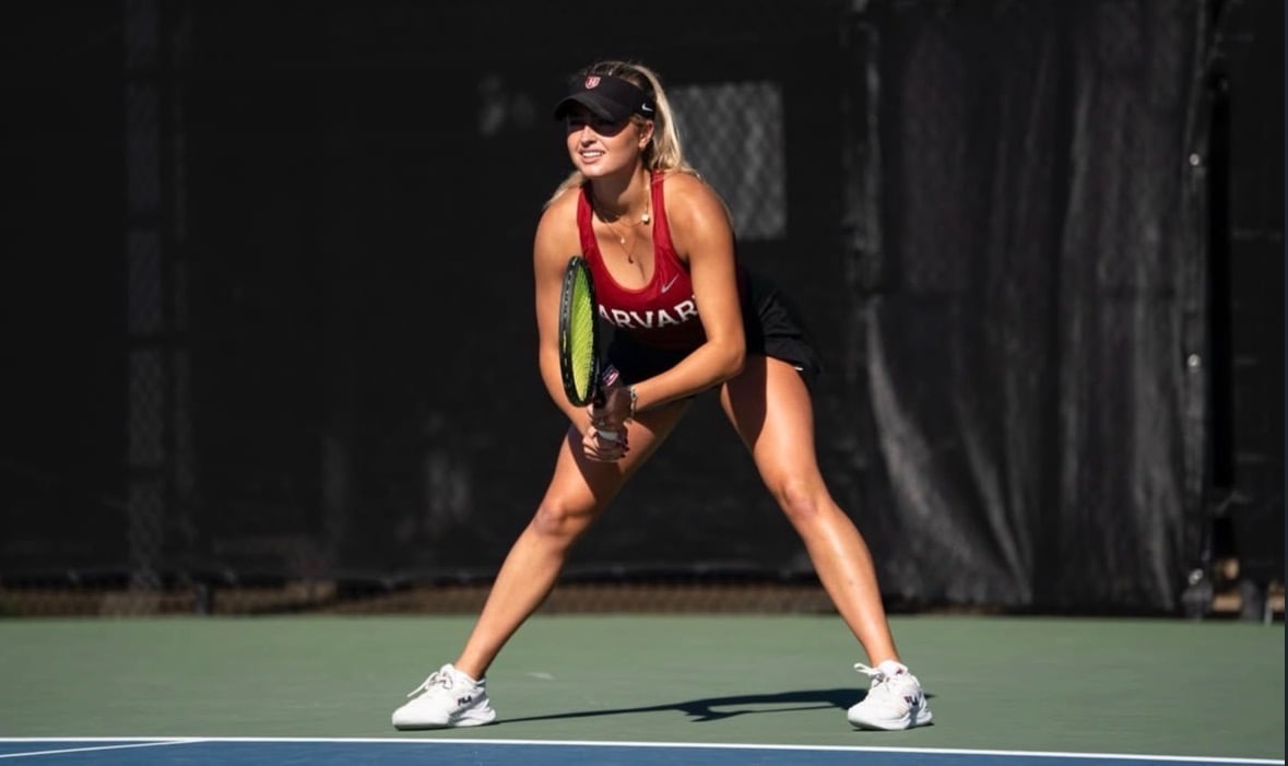 Senior Stephanie Yakoff competes in a match for Harvard. The Fort Lee, N.J., native will attend Michigan for her graduate transfer year.